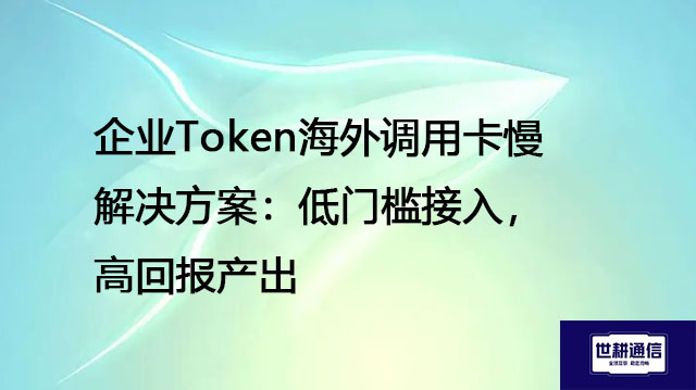 企业Token海外调用卡慢解决方案:低门槛接入,高回报产出???解决方案//shigengtelecom 全球专网 企业Token海外调用卡慢解决方案:低门槛接入,高回报产出???解决方案//shigengtelecom 全球专网